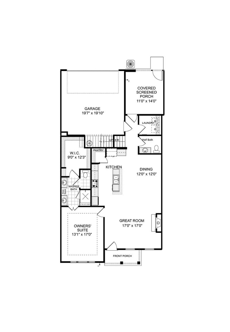 First floor of the available Wilmont Townhome at Ruisseau in Woodstock GA